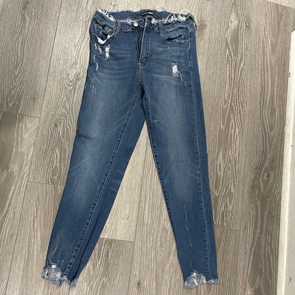 Fashion Nova, Distressed Ankle Jeans